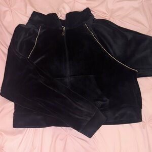 Victoria's Secret Velour Full-Zip Rhinestone Embellishments Hoodie Size Medium